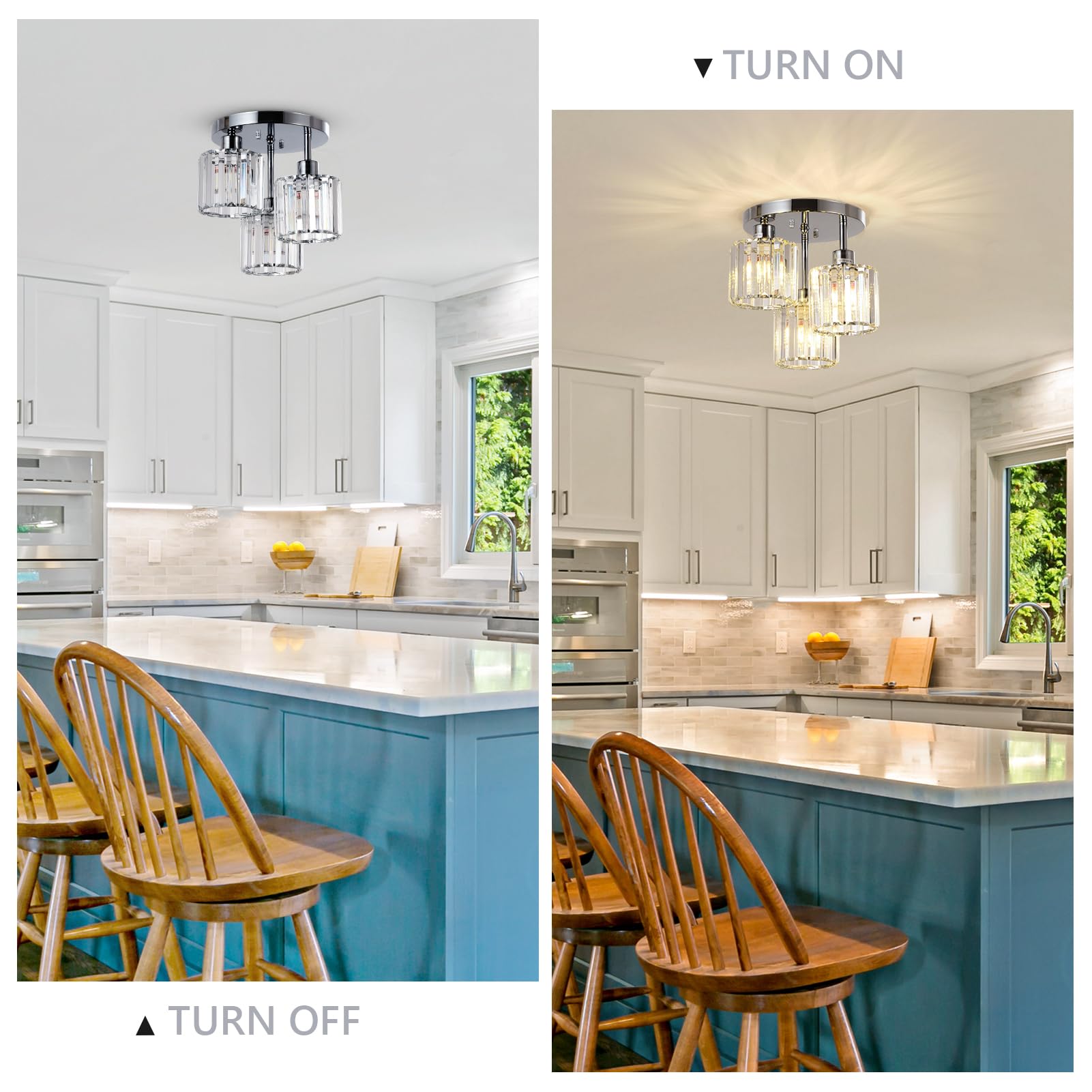 PAUFUL close-to-ceiling ceiling light delivers soft, even hallway illumination.