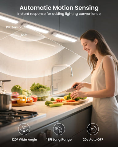 Close-up of Pak 41-LED 6500K under-counter light delivering bright, even cabinet lighting.