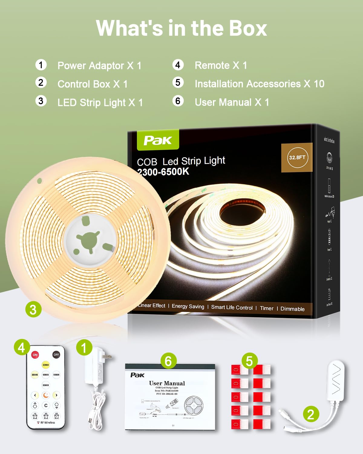 Pak COB LED strip can be cut to fit corners and shelves precisely