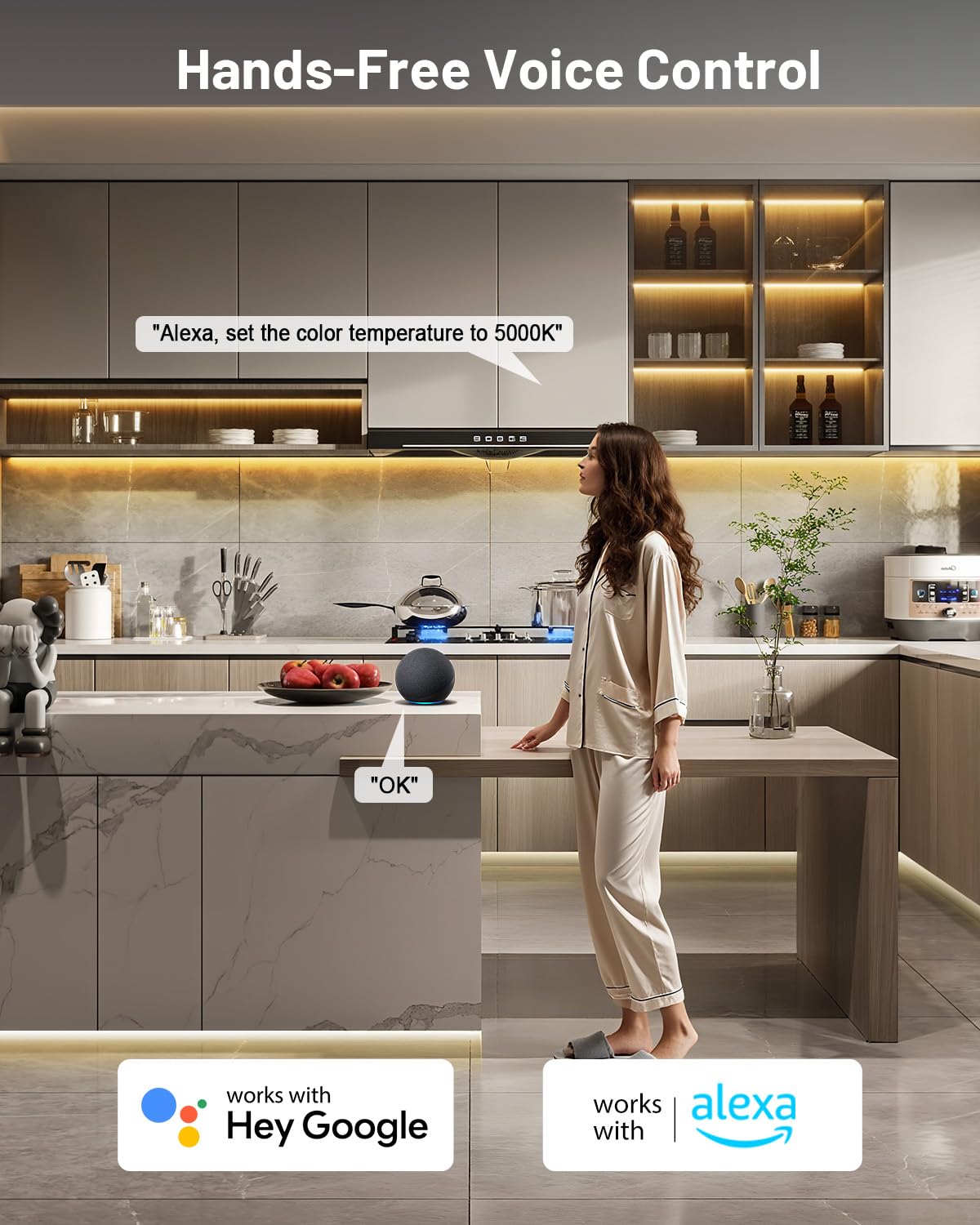 Pak COB LED strip installation kit with adhesive tape and clips