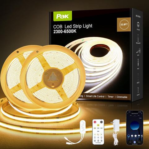 Pak COB LED strip two-roll kit provides bright, even room illumination for versatile spaces