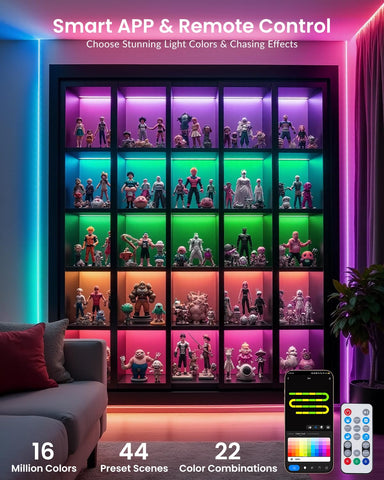 Pak LED lights provide 16 million colors plus 55 color cards for options.