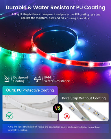 Pak LED lights with independent IC enable dynamic color displays.