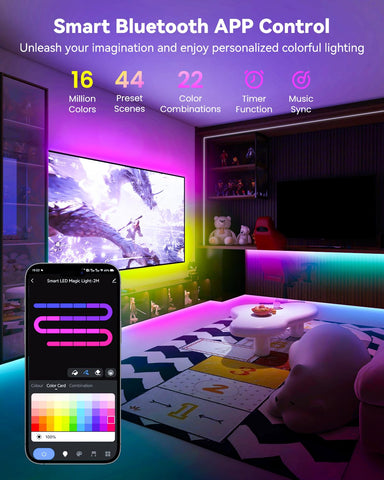 Pak RGBIC LED strip dimmable backlight for desks and studios