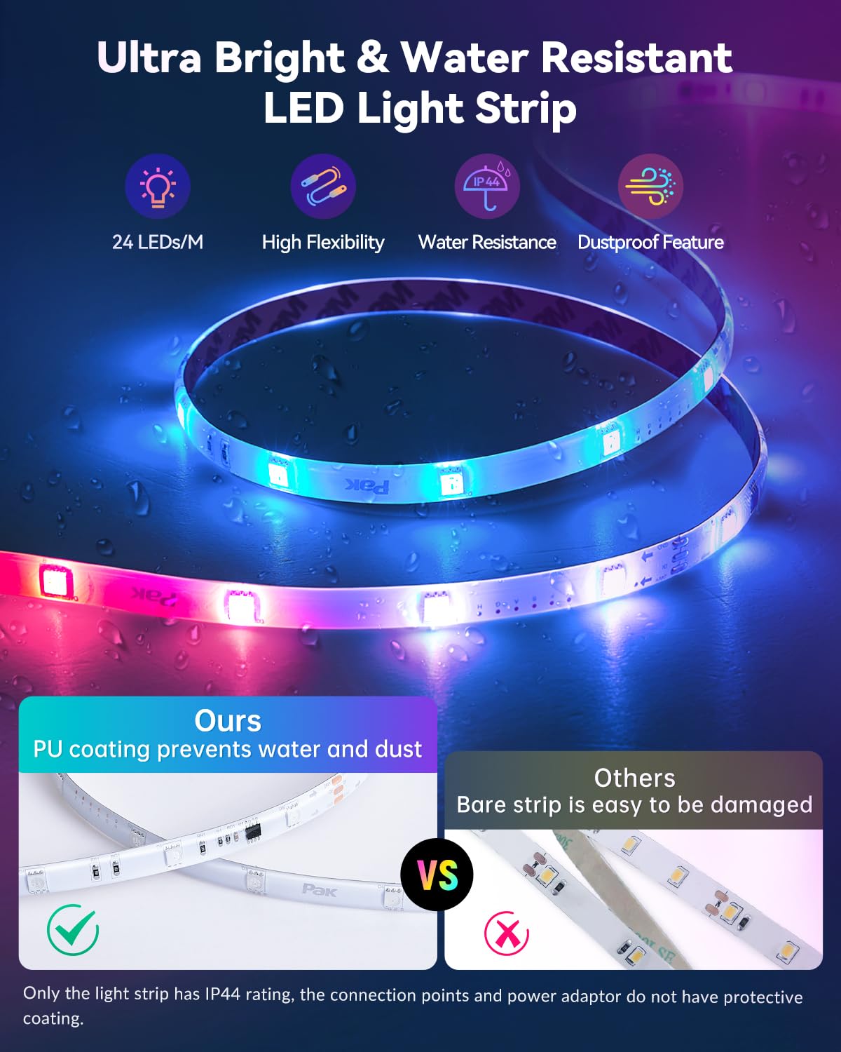 Pak RGBIC LED strip for gaming setup with synchronized lighting