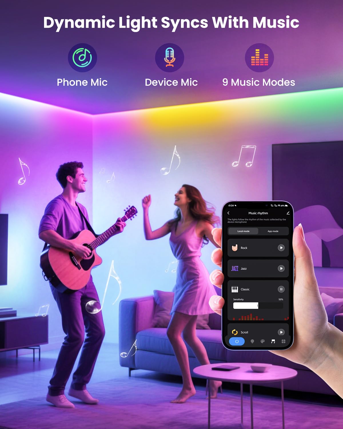 5V USB power makes safe, versatile installation possible.