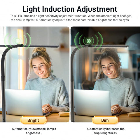 90-degree adjustable LED strip for dual-monitor or drafting setups.