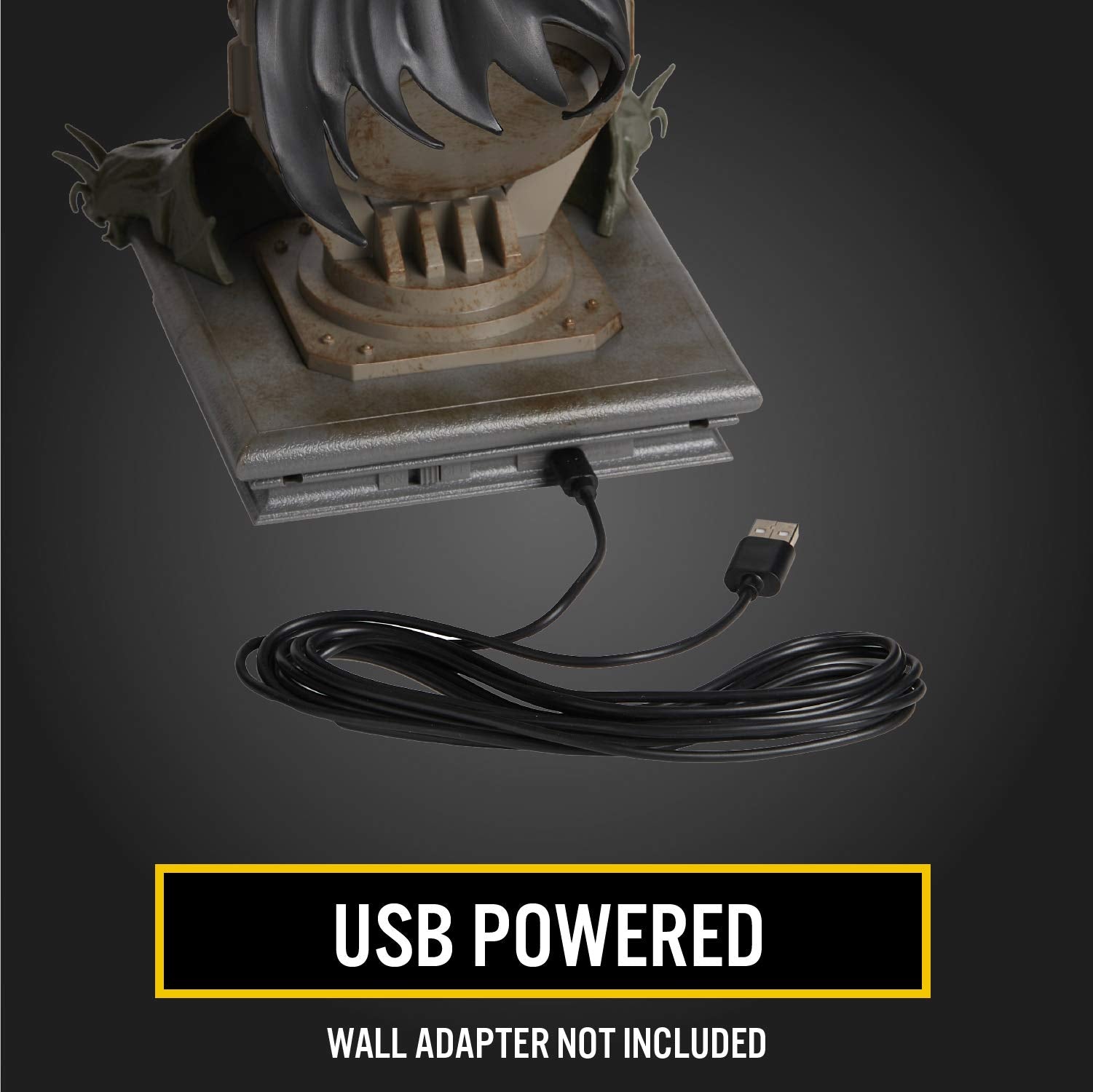 Paladone Batman Figurine Light uses USB power for easy setup