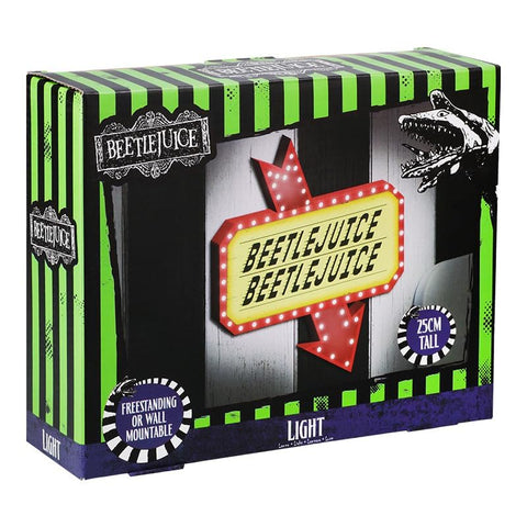 Paladone Beetlejuice icon light wall mount creates compact horror decor.