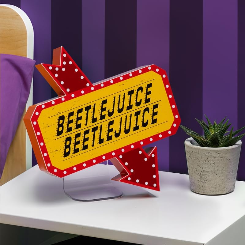 Paladone Beetlejuice sign neon USB power for flexible placement.