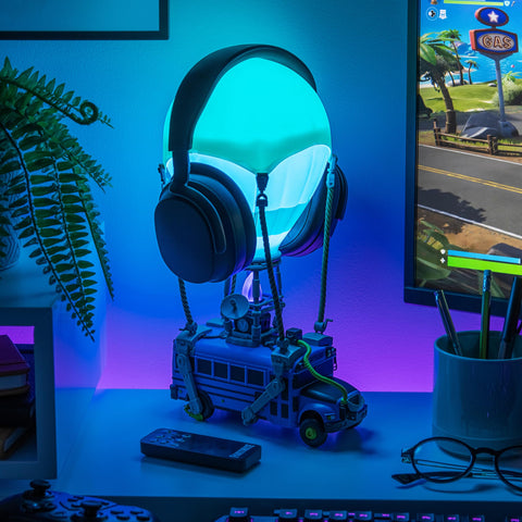 Paladone Battle Bus light doubles as a headphone stand for organizing space.