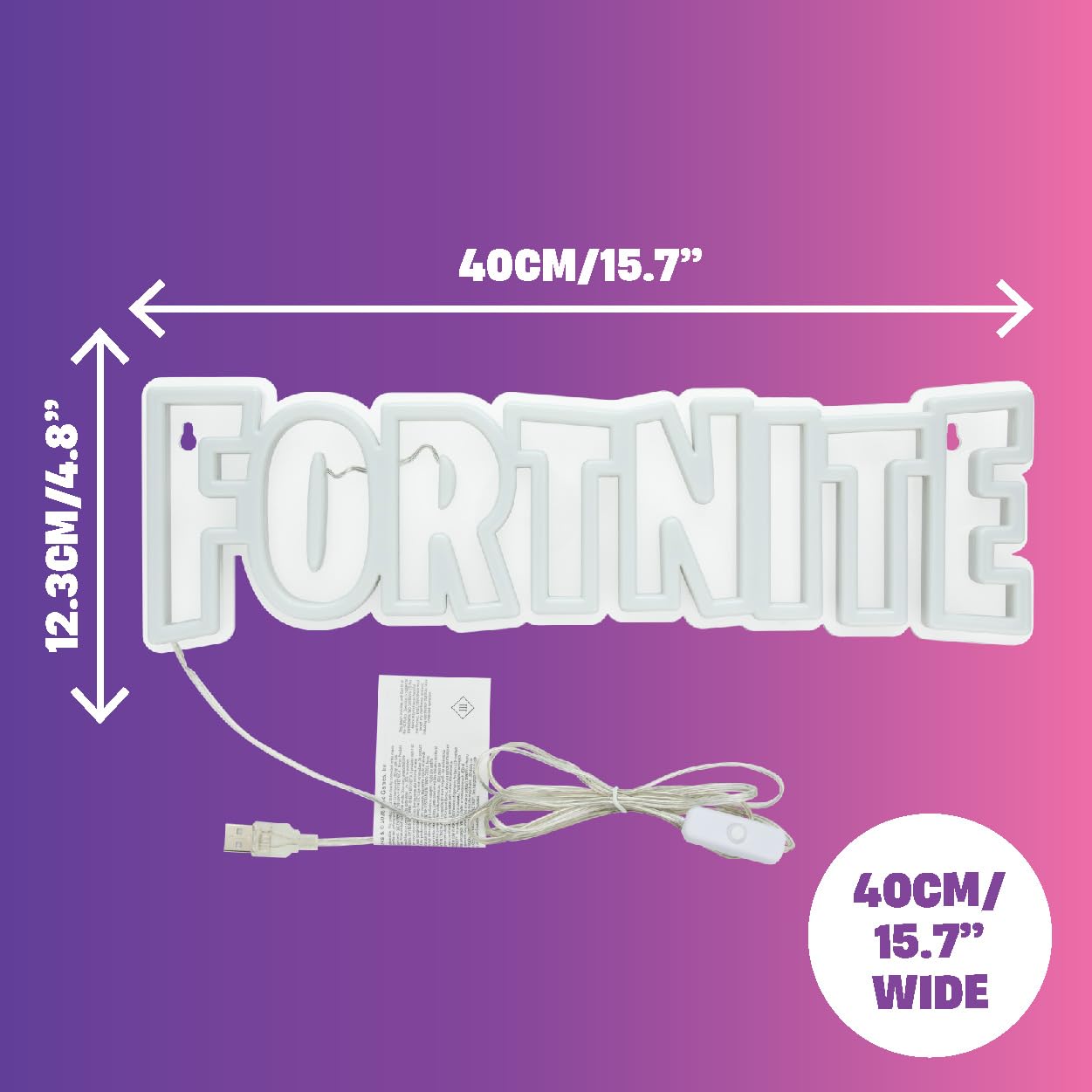 Paladone Fortnite LED light creates ambient blue ambience in a room.