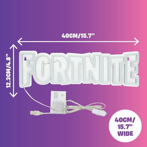 Paladone Fortnite LED light creates ambient blue ambience in a room.