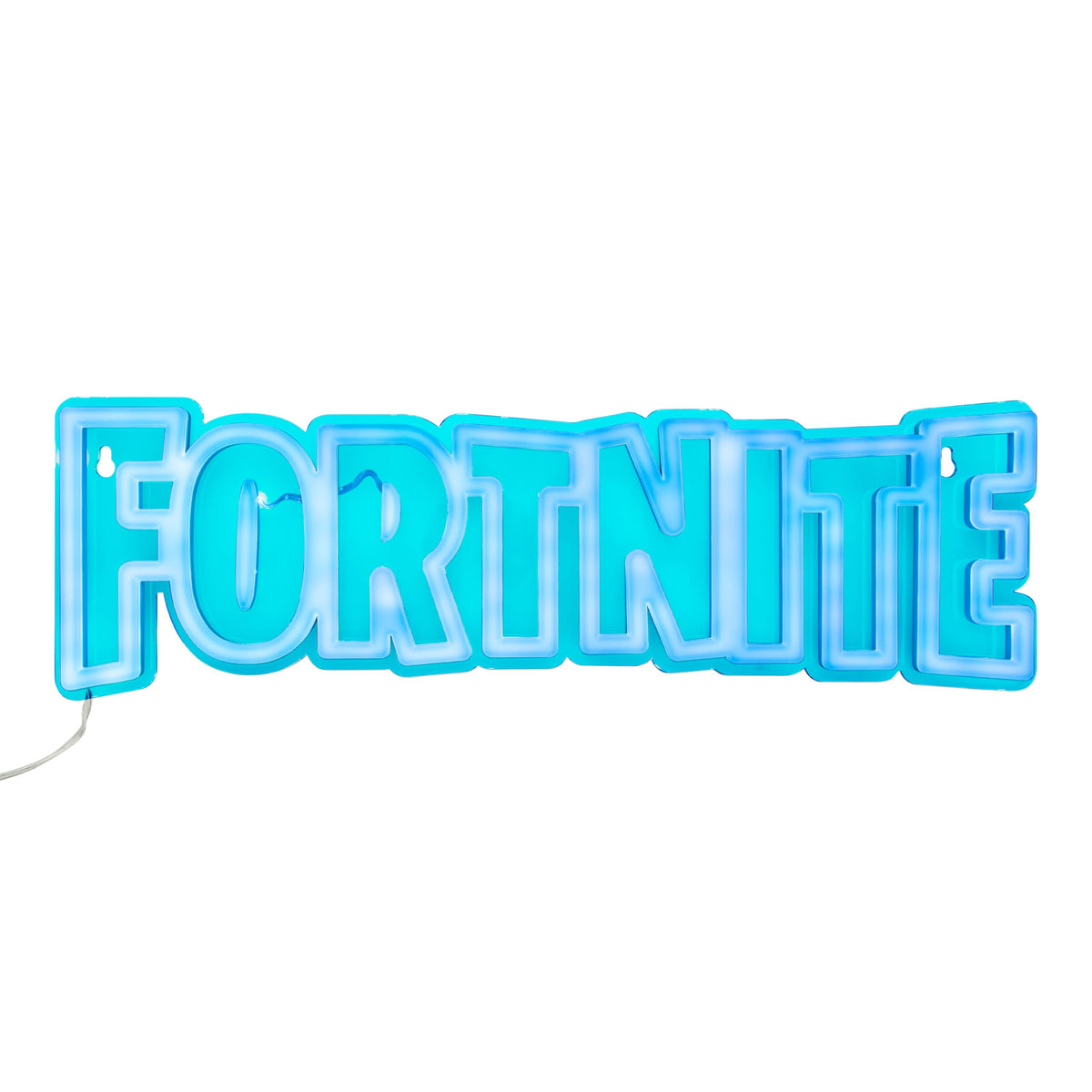 Paladone Fortnite logo LED neon wall light illuminates gaming spaces with cool blue glow.