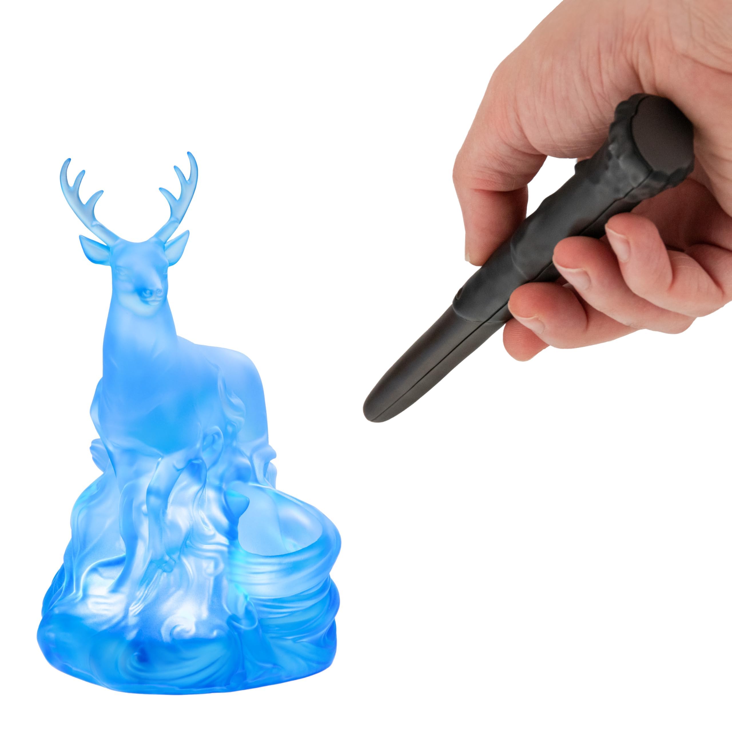 Paladone Patronus light on desk creates cozy ambience for late-night reading