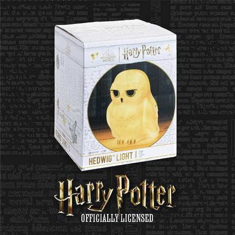 Paladone Hedwig light in black finish adds wizarding charm to desk.