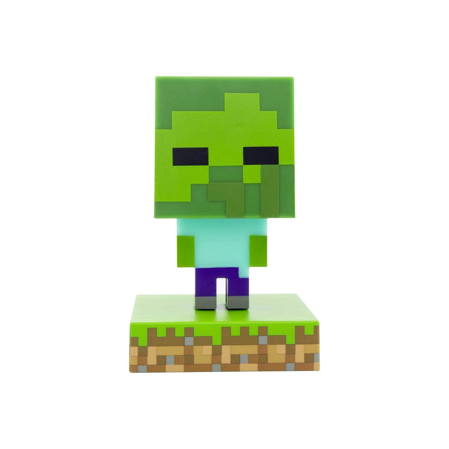 Paladone Minecraft Zombie Light front view for desk illumination and room decor.
