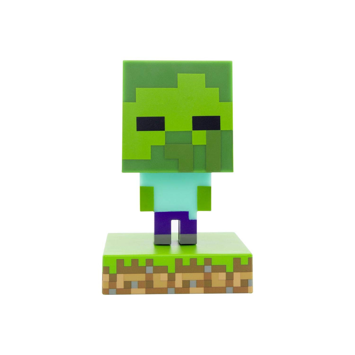 Paladone Minecraft Zombie Light front view for desk illumination and room decor.