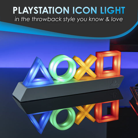 Paladone PlayStation Heritage Icons Light with color phasing for dynamic vibes.