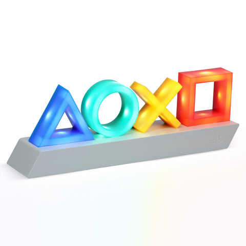 Paladone PlayStation Heritage Icons Light in normal mode for subtle desk ambience.