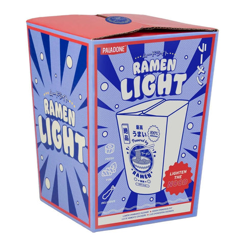Paladone Ramen Box Light on a desk enhances atmosphere with whimsy