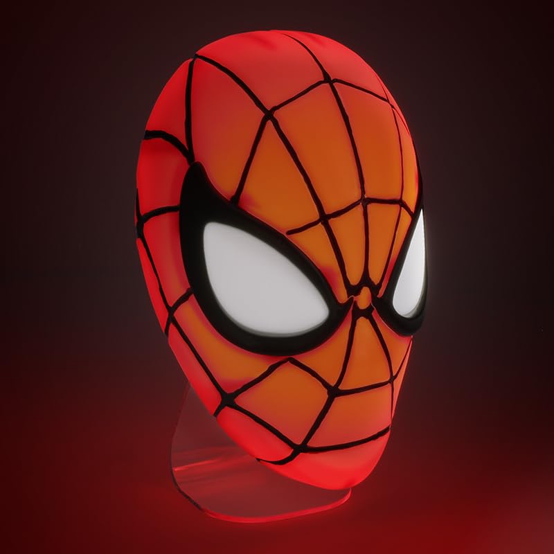 Paladone Spider-Man mask light mounted on wall adds heroic room ambiance