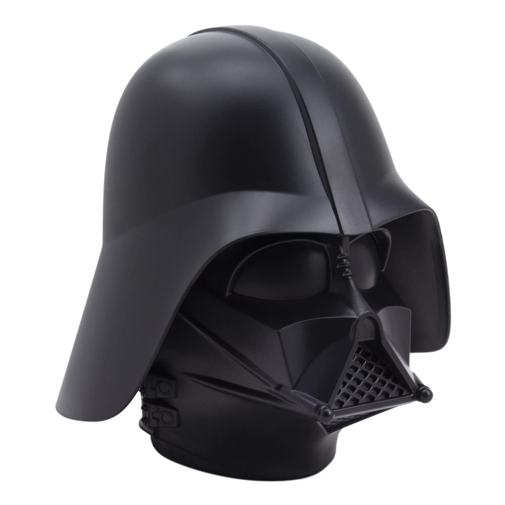 Paladone Darth Vader helmet light glows red, ideal as a desk lamp for fans.