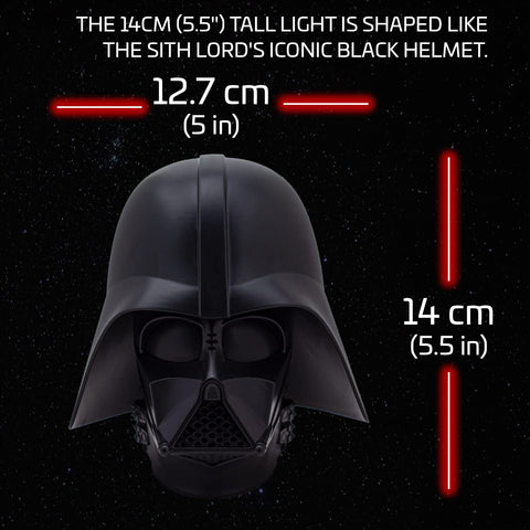 Paladone Darth Vader helmet close-up highlights sleek black design.