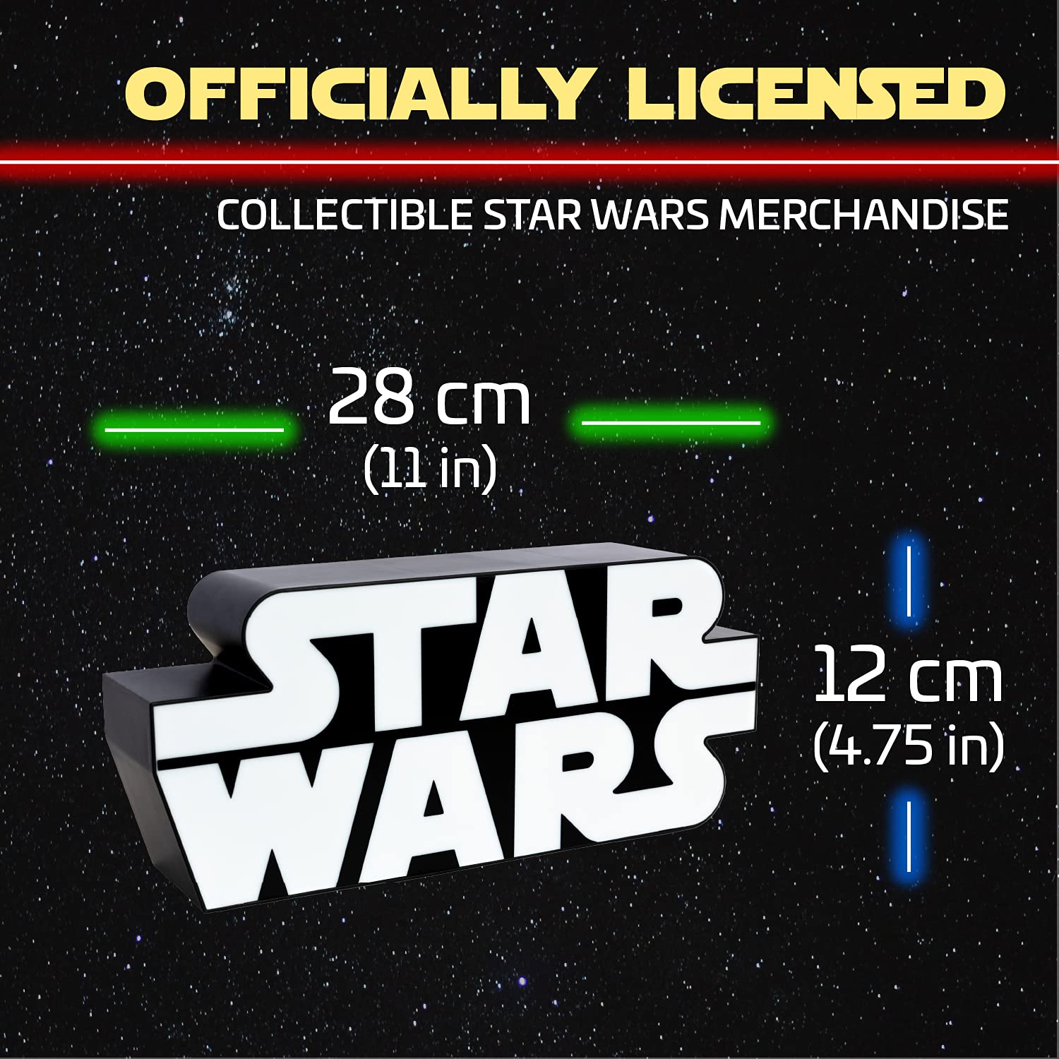 Paladone Star Wars Logo Light bedside glow adds subtle illumination.