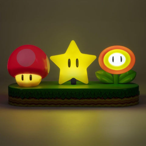 Paladone Super Mario Icons Light dynamic modes react to music for lively rooms.