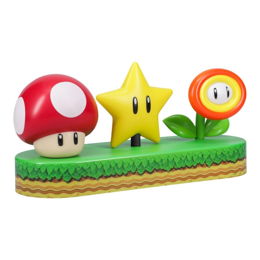 Paladone Super Mario Icons Light USB and battery power for versatile placement.