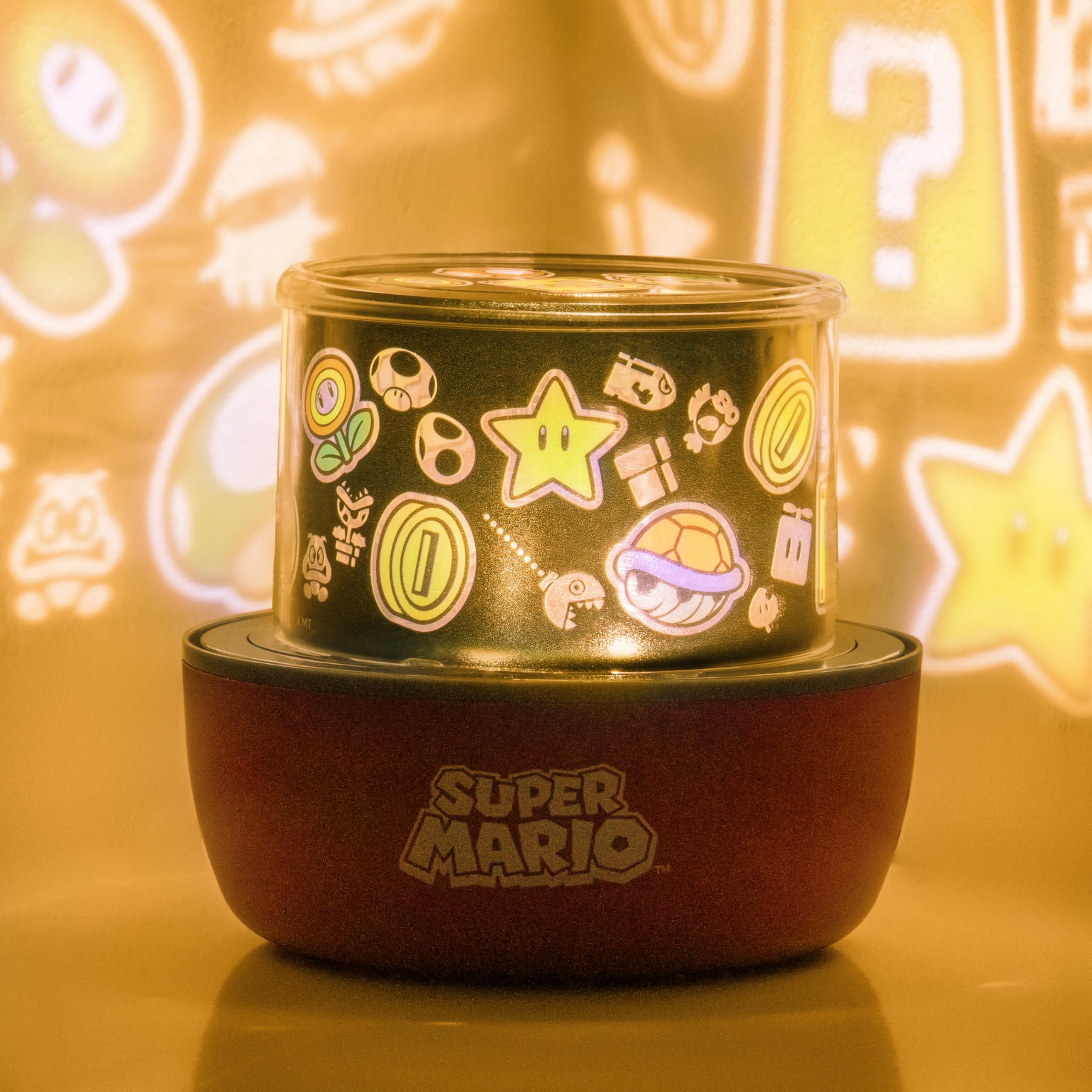 Paladone Super Mario Projection Light battery power: cordless placement for flexible setup