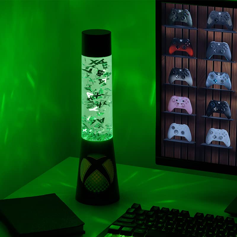 Striking Paladone Xbox Flow Lamp as room decor centerpiece