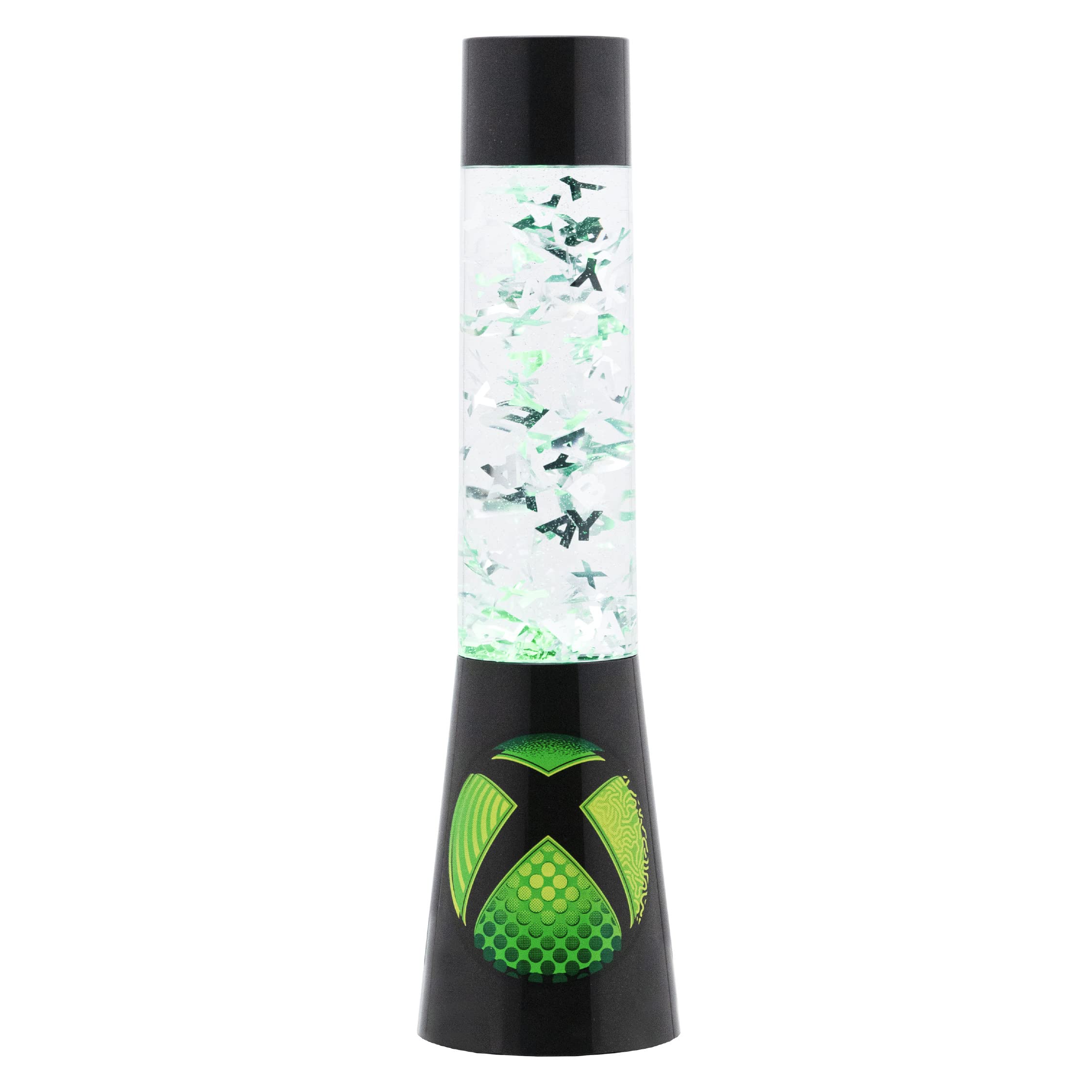 Paladone Xbox Glitter Flow Lamp base glows softly for ambient gaming room lighting