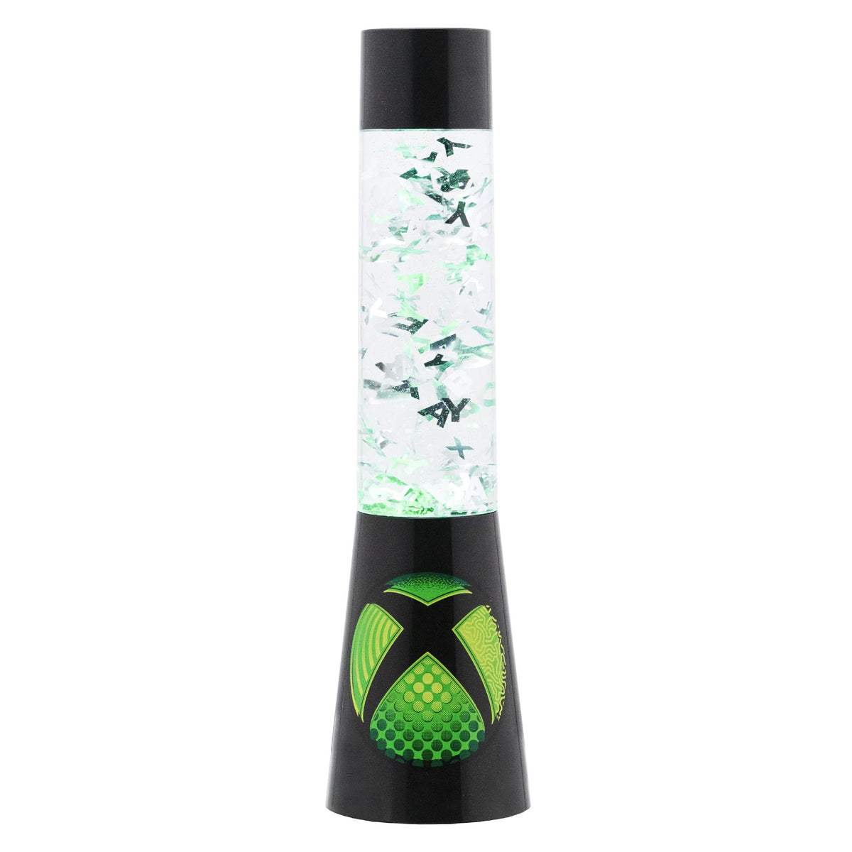 Paladone Xbox Glitter Flow Lamp base glows softly for ambient gaming room lighting