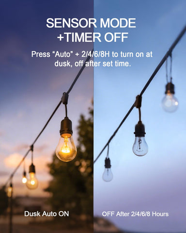 Palawell Dusk-to-Dawn Sensor ensures lights turn on automatically at dusk.