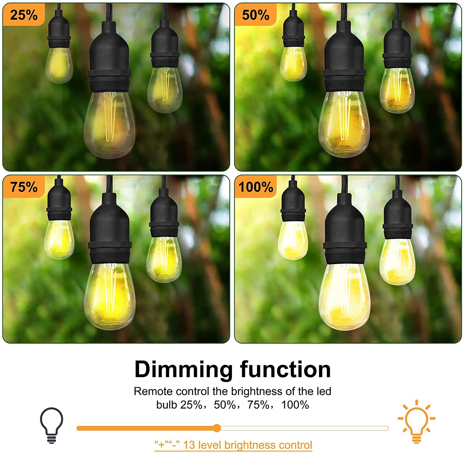 Palawell dimmer brightness levels adjust from 25% to 100% for ambiance