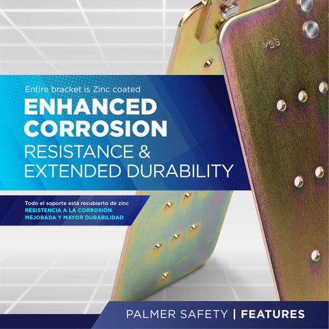 Palmer Safety roof anchor bracket mounted on wood or metal substrates