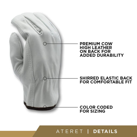 Palmer Safety White X-Large gloves Keystone thumb detail for improved grip.