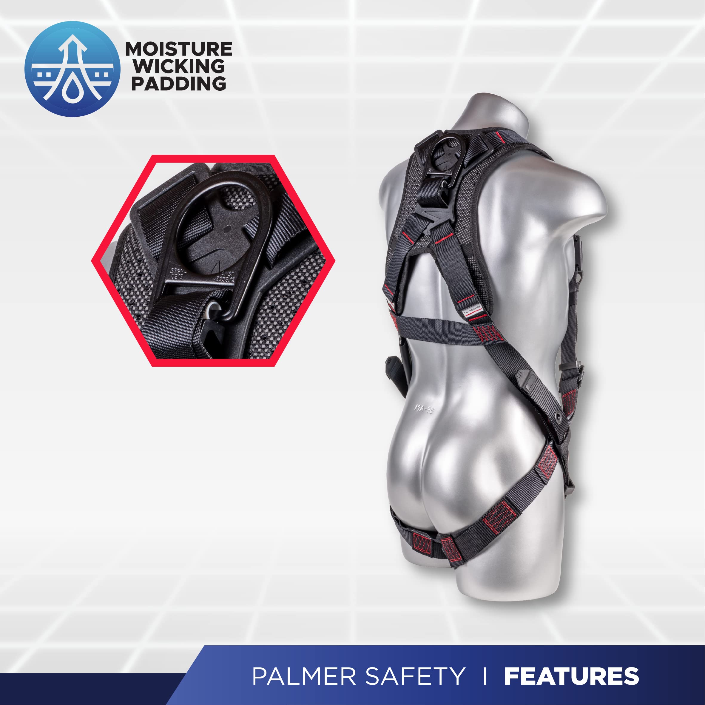 Palmer Safety ATERET grommet legs provide durable, strap-friendly leg adjustments