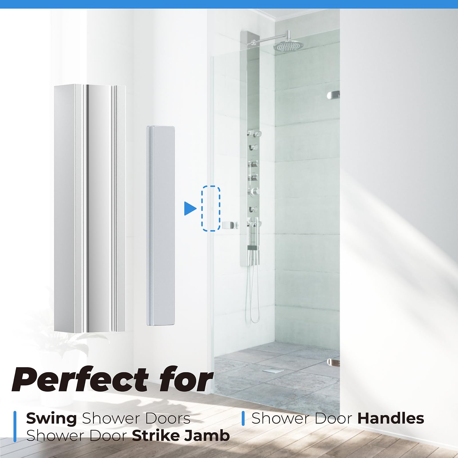 Fits glass thicknesses 1/8 to 1/4 inch for versatile use