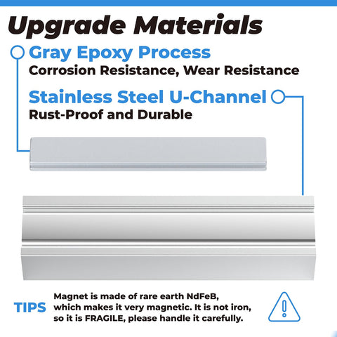 Stainless steel U-channel resists bathroom humidity for durability