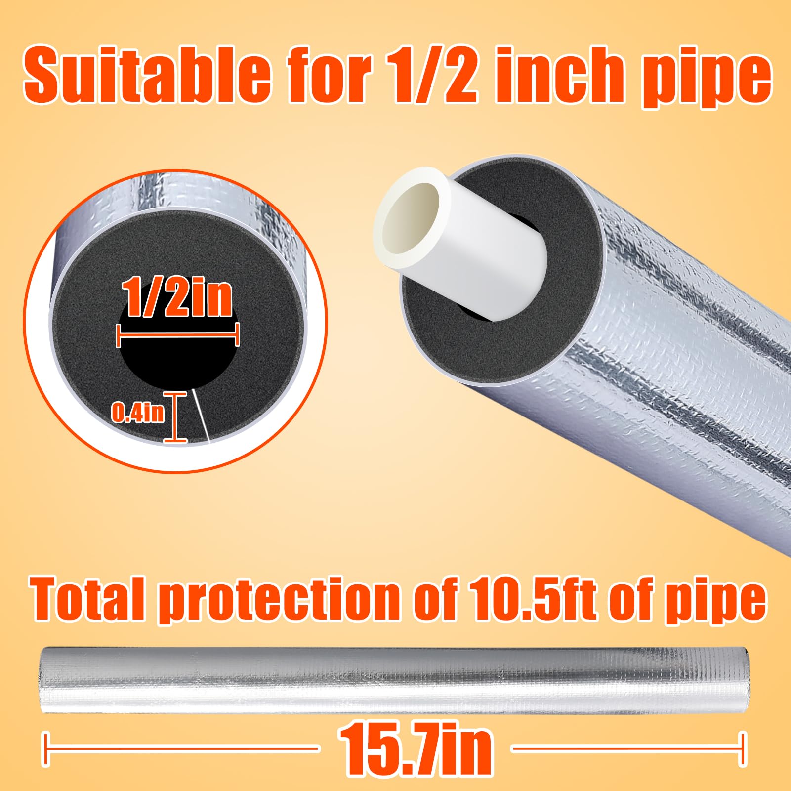 PAMASE eight-piece kit covers multiple outdoor pipes with a total length of 10.5 ft.