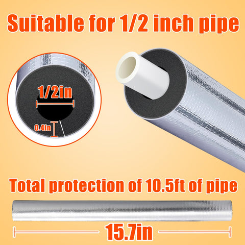 PAMASE eight-piece kit covers multiple outdoor pipes with a total length of 10.5 ft.