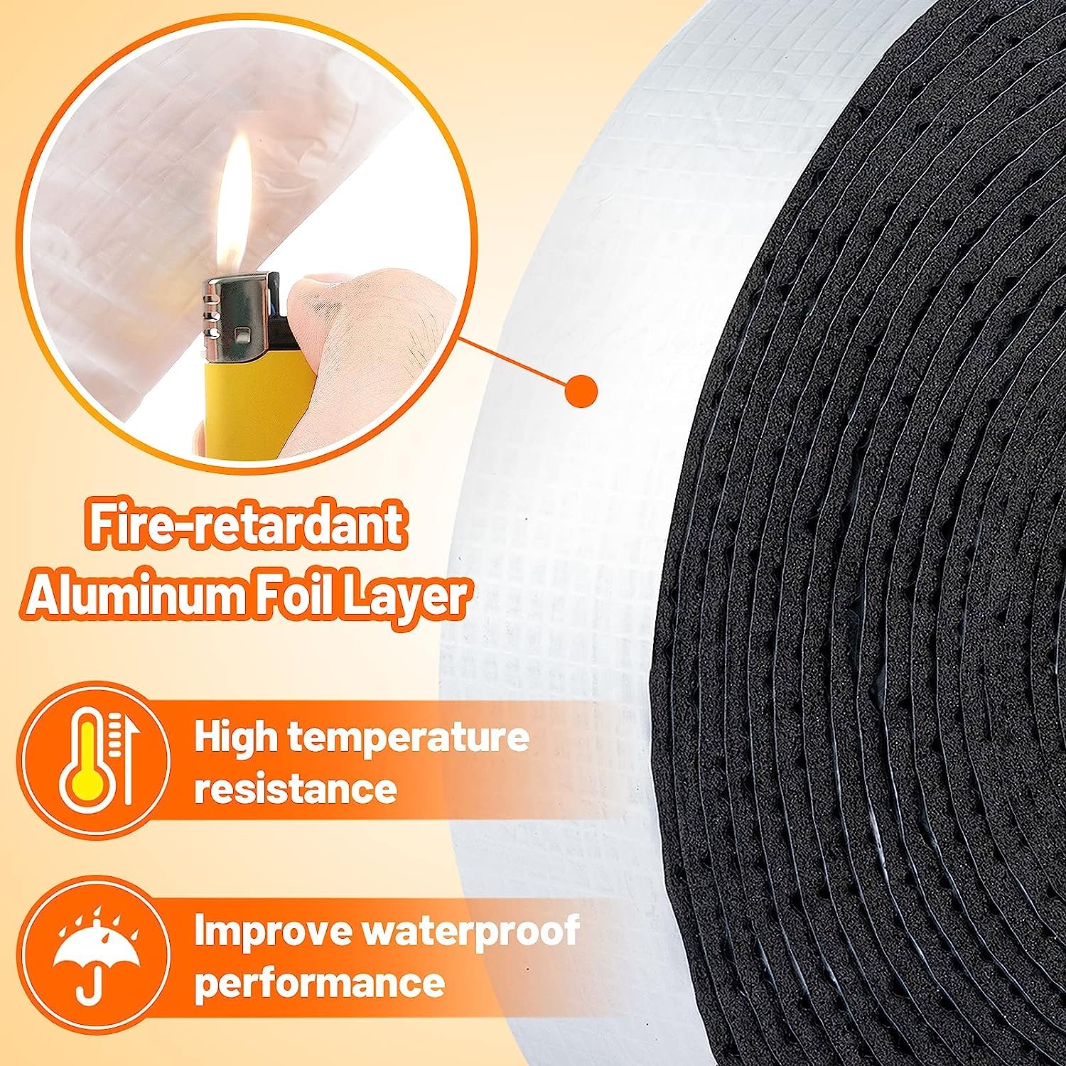 Pamase foam insulation detail highlights skin-friendly material and simple handling.