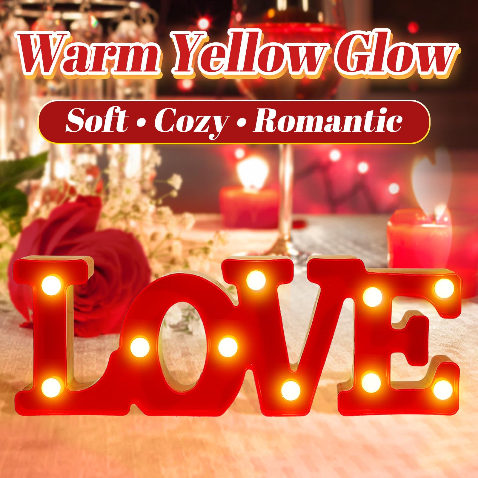 PAMASE Love Sign LED used as proposal or wedding decor in red