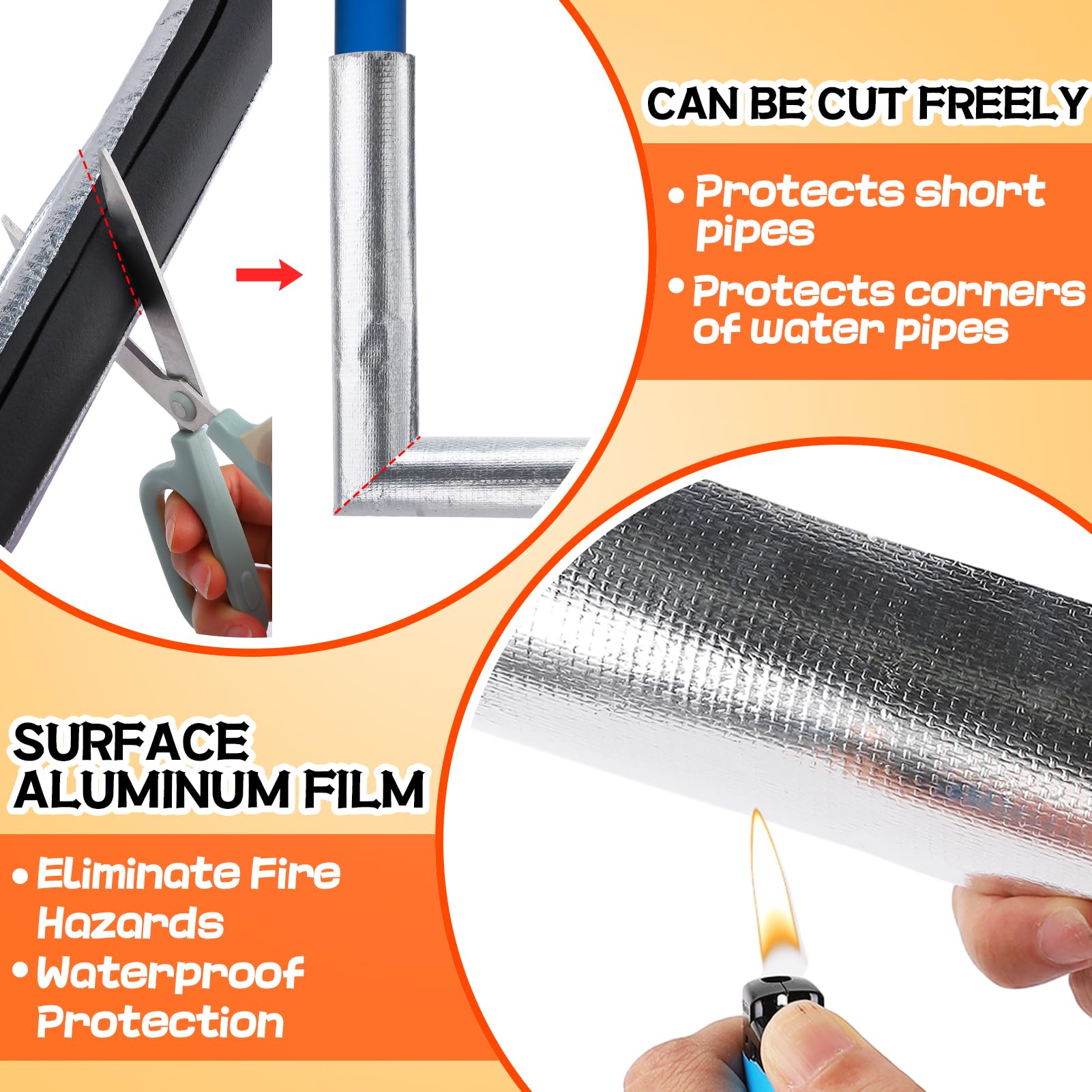 PAMASE outdoor pipe protection shields lines from rain, sun, and cold.