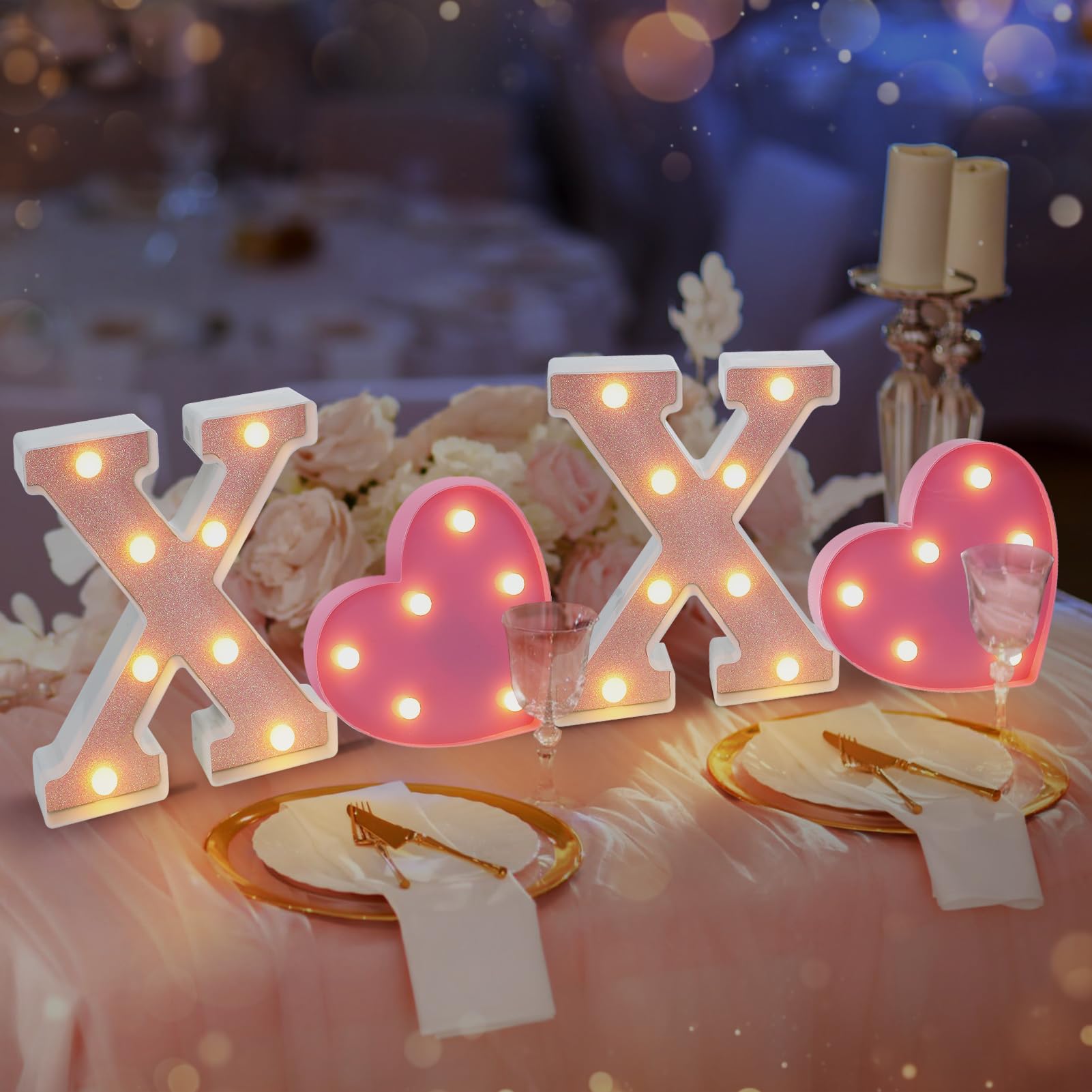 PAMASE romantic bedroom decor with pink LED signage