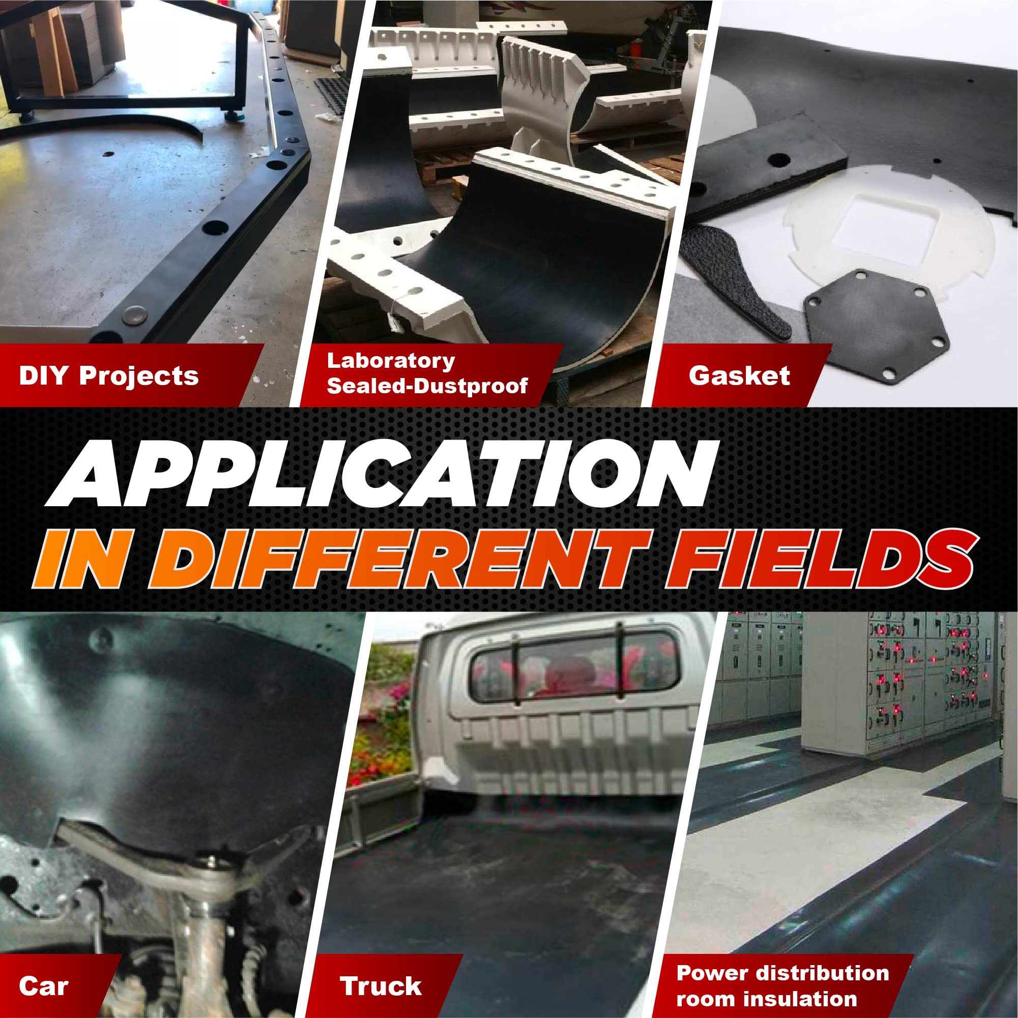 PAMAZY flooring protection rubber sheet cushions floors during heavy equipment use.