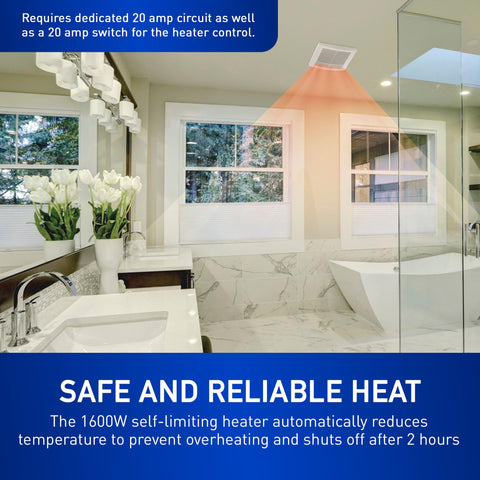 Energy Star-certified Panasonic ventilation supports efficient bathroom operation.